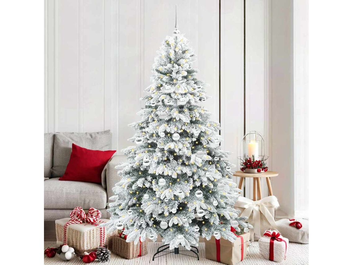 Vidaxl Árvore De Natal Artificial Com 300 Leds Branco 180 Cm Pe E Pvc