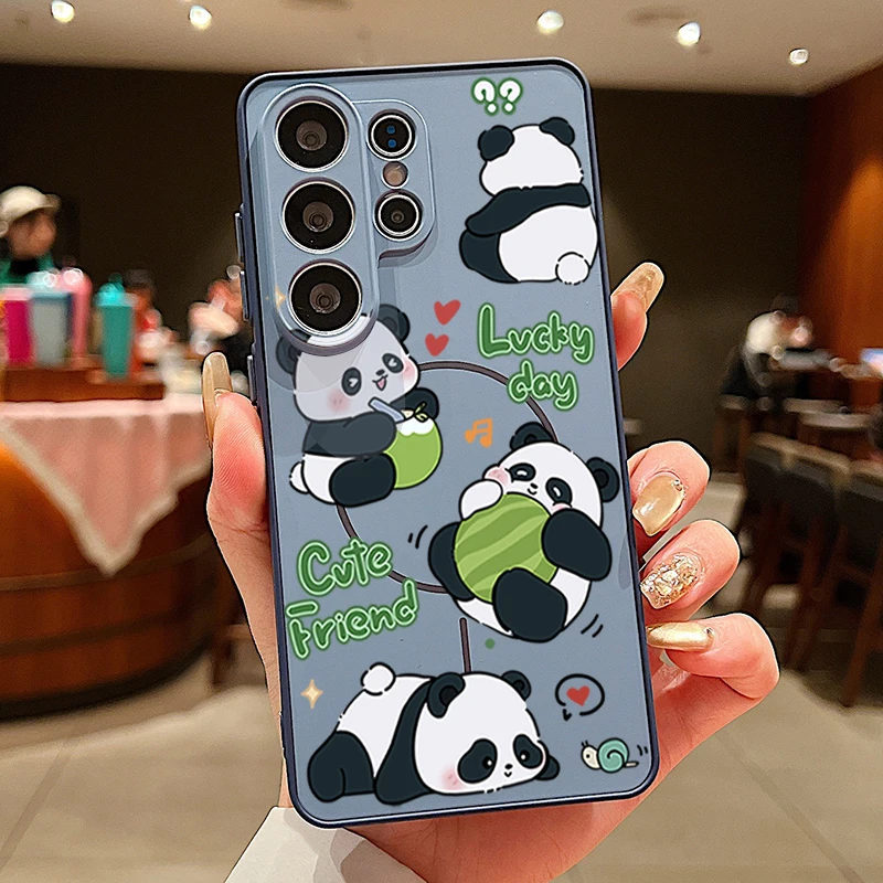 (azul) Capa Magnética Para Celular Galaxy A17 Com Estampa De Panda Fofo