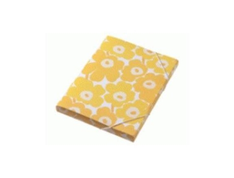 Pasta Arquivo Plástico Marimekko 315x260 mm 4 Argolas R 47 mm L53 mm Amarelo 1 Unidade