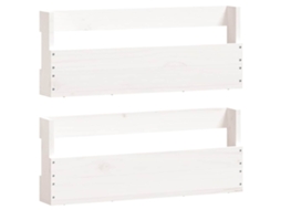 Conjunto de Sapateiras de Parede Pinho Maciço Branco MAISON EXCLUSIVE (59x9x23 cm)
