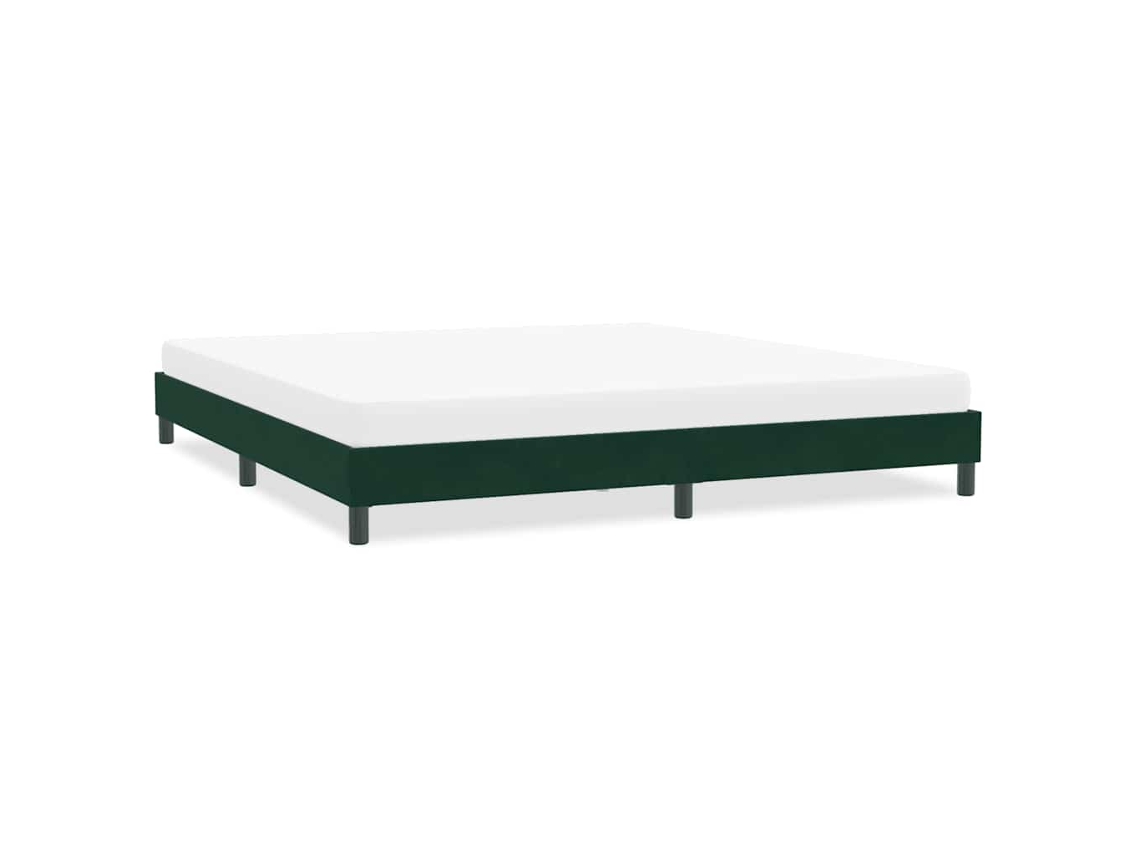 Vidaxl Estrutura de Cama Sem Colchão 200x220 Cm Veludo Verde escuro