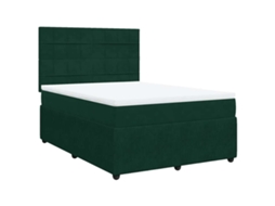 Cama com Molas/colchão 160x200 Cm Veludo Verde escuro MAISON EXCLUSIVE