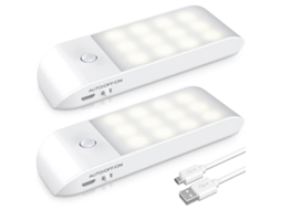 Luz Noturna Com Sensor De Movimento Interno, Recarregável Usb, 3 Modos (on/auto/off)