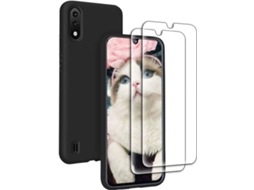 Capa + Película Samsung Galaxy A01 HONGWE. Preto