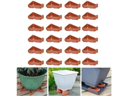 Set De 24 Macetas Triangulares Para Interior Y Exterior, Color Ladrillo Rojo, 9.2x7.1x2.7cm