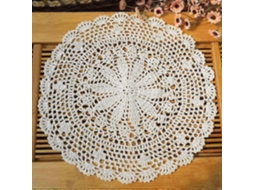 Lurelia Toalha De Mesa Redonda Algodão Renda Crochê Branco 13.8 Polegadas 40 Cm Lavável Floral Feito À Mão Reutilizável