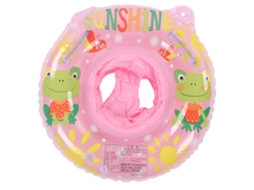 Anel Flutuante Bebê Com Assento E Alças Duas Pvc Bonito Pato Rosa Para Piscina