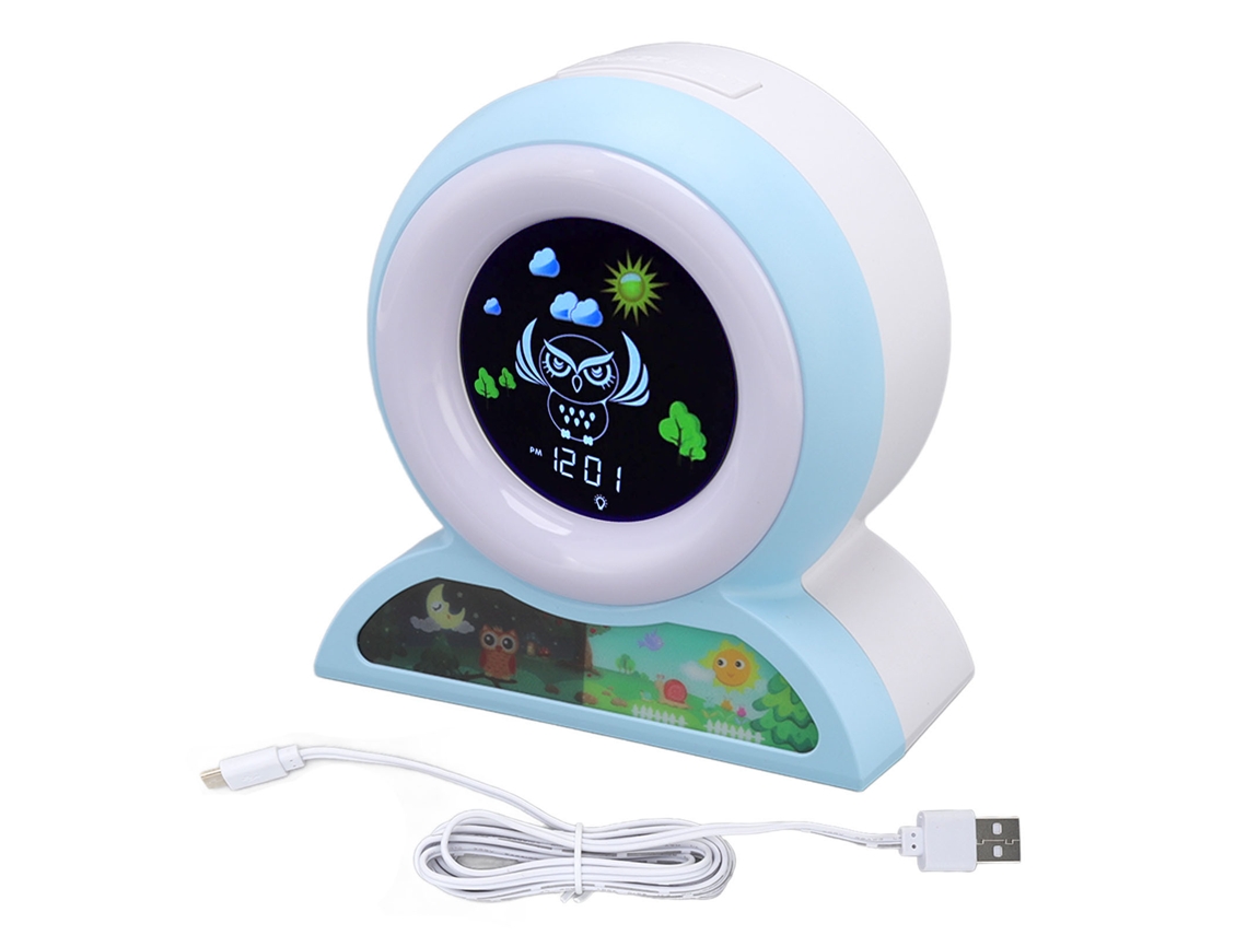 Reloj Despertador Educativo Para Niños Multifunción Entrenamiento Sueño 3 Niveles Brillo