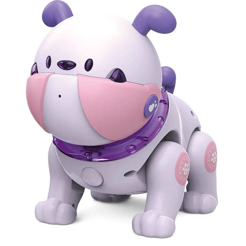 Cachorro Robô de Brinquedo com Inteligência Artificial, Controle por Voz, Efeitos Sonoros e de Led, Companheiro Inteligente. MDUG (roxo)