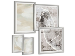 Conjunto De Pinturas Textura Pictórica De Tinta Minimalismo Espelharte (5 Peças)