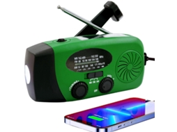 RÁDIO AM/FM de emergência AQUAFORGE com manivela, solar, 1200mah, previsão do tempo, luz LED