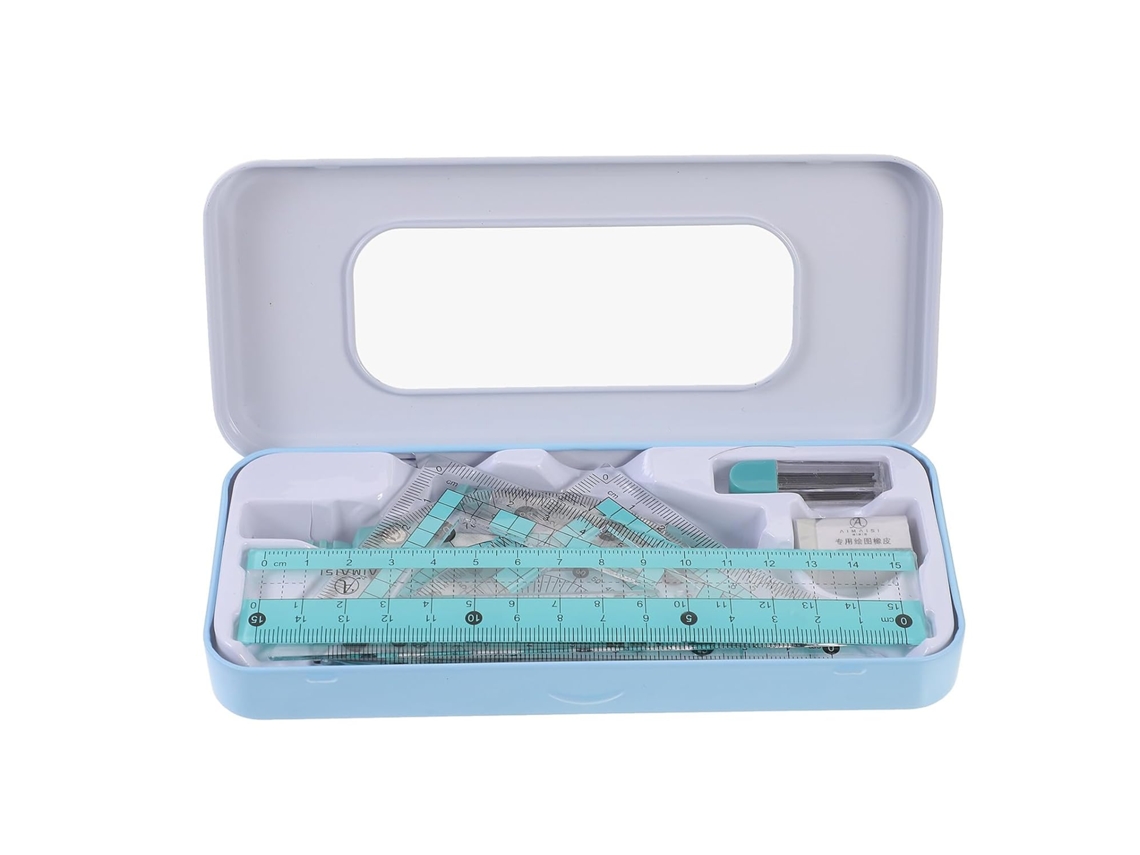 Kit De Régua Triangular 1-conjunto Plástico Ferro Rosa Para Desenho