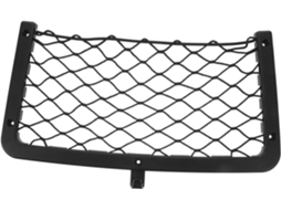 Rede organizadora para armazenamento de carros em nylon leve com suporte em ABS e parafusos.