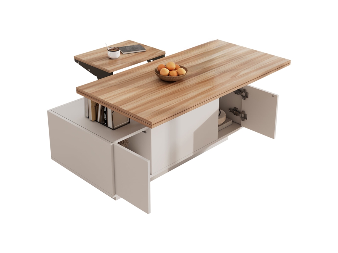 Mesa de Centro Moderna com Elevação Dupla e Armazenamento Oculto,suporta Até 50 Kg Ideal para Sua Sala PAPRIKA SHOP