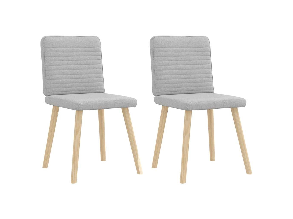 Vidaxl Cadeiras De Jantar 2 Pcs Tecido Cinza Nuvem