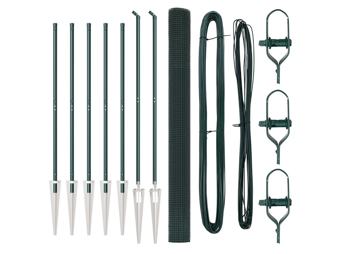 Conjunto 1 Painéis De Cerca Vidaxl Verde Aço (10 X 1,6 M)