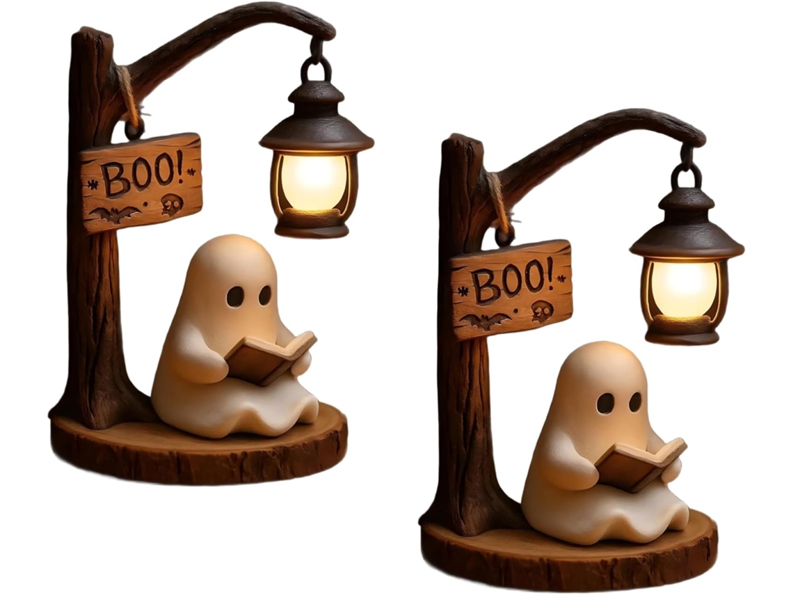 Conjunto De 2 Lanternas Leitura Em Forma Fantasmas Fofos, Luminária De Leitura Fantasma 3d, Luz Noturna Fantasma De