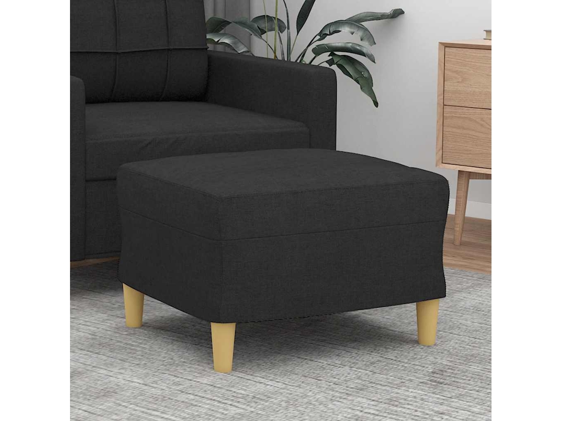 Vidaxl Apoio De Pés 60x50x41 Cm Tecido Preto