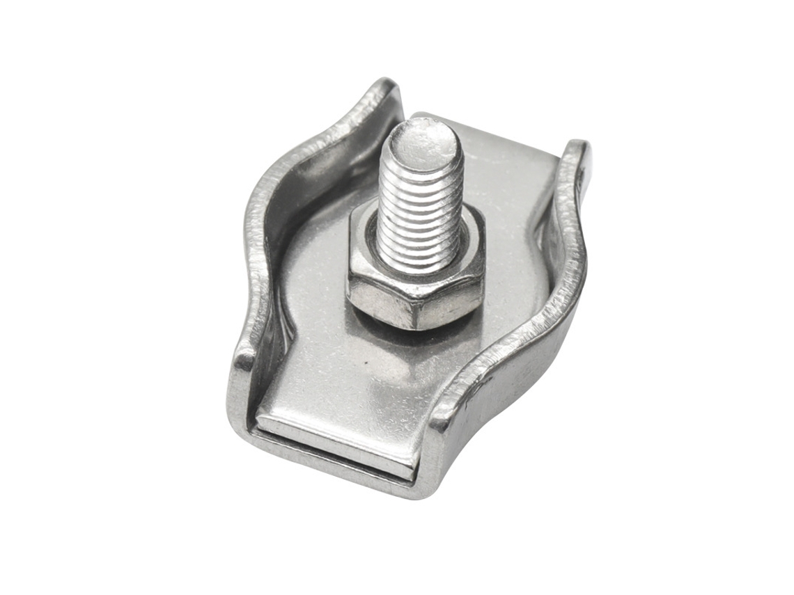 Conjunto De 10 Abraçadeiras Para Cabos Aço, Modelo M3, Em Aço Inoxidável, Para Cabos De Aço 3 Mm, Tipo Simplex