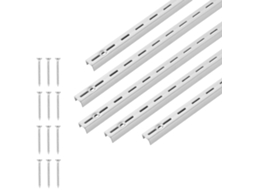 10 Unidades de Trilho Vertical para Prateleira 990 X 17,6 10,5 Mm Aço Carbono Laminado a Frio com 40 Parafusos, Ideais Estantes Parede, Armários e