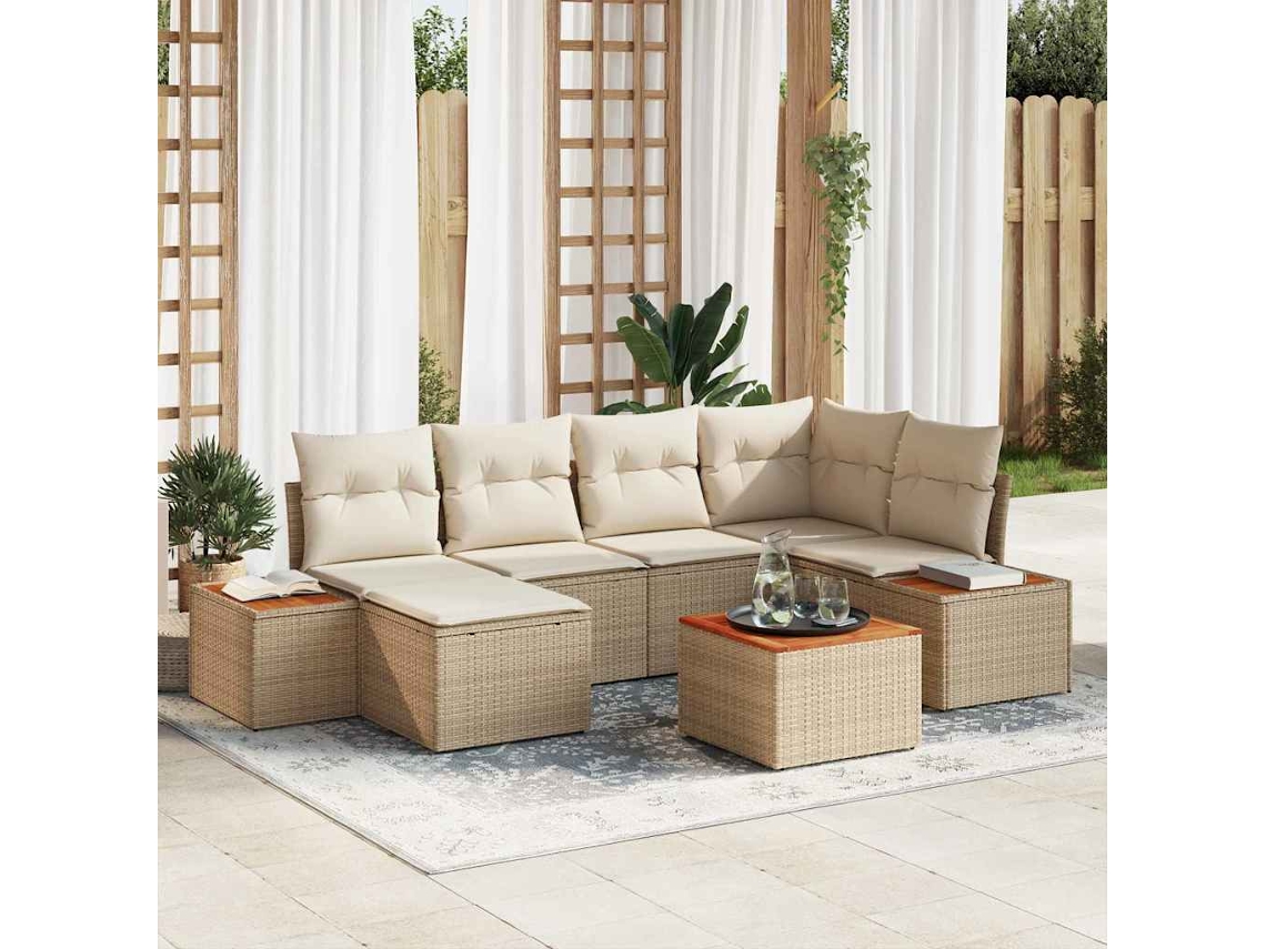 Vidaxl Conjunto De Sofá De Jardim 7 Unid. 6-número De Lugares