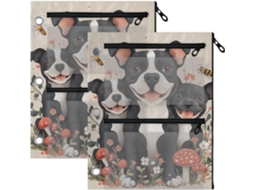 Pasta Com 3 Compartimentos, Desenhos Animados De Staffordshire Bull Terrier Cães