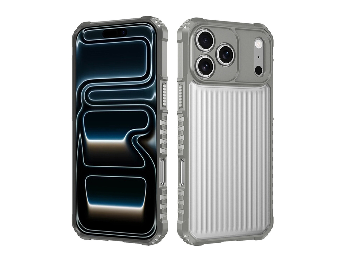Capa Para Iphone 17 Pro Max Híbrido Anti-choque Robusta Cinzento Czhhmart