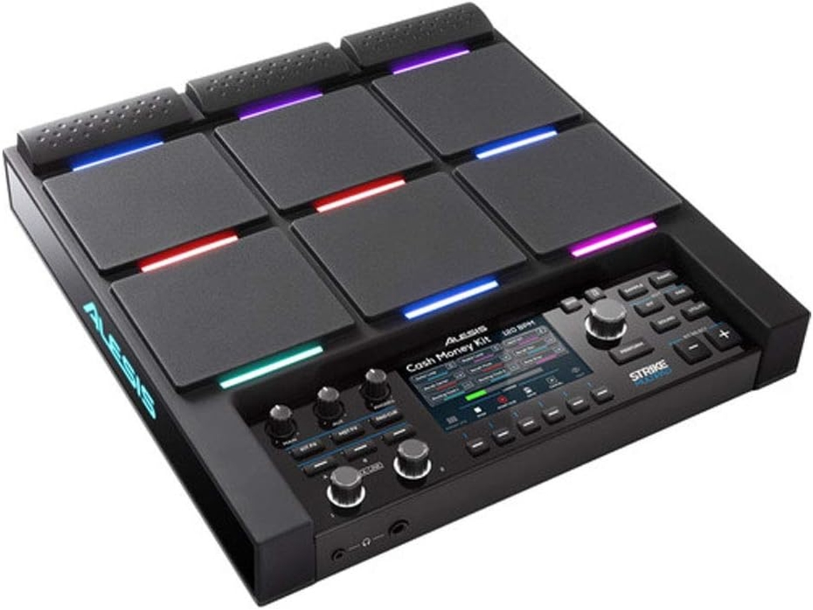 Alesis Strike Multipad Pad De Percussão Eletrónica, 32 Gb, Ecrã A Cores De 4,3 Polegadas E 9 Pads Rgb