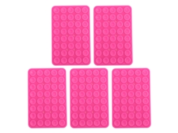 Soporte para funda de teléfono con ventosas, silicona, adhesivo, doble cara, universal, rosa, 5 piezas | S/MARCA