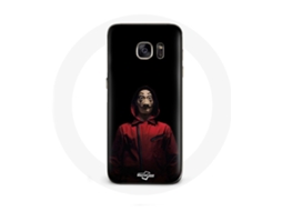 Capa para Samsung Galaxy S6 Edge La casa de papel máscara Fundo preto
