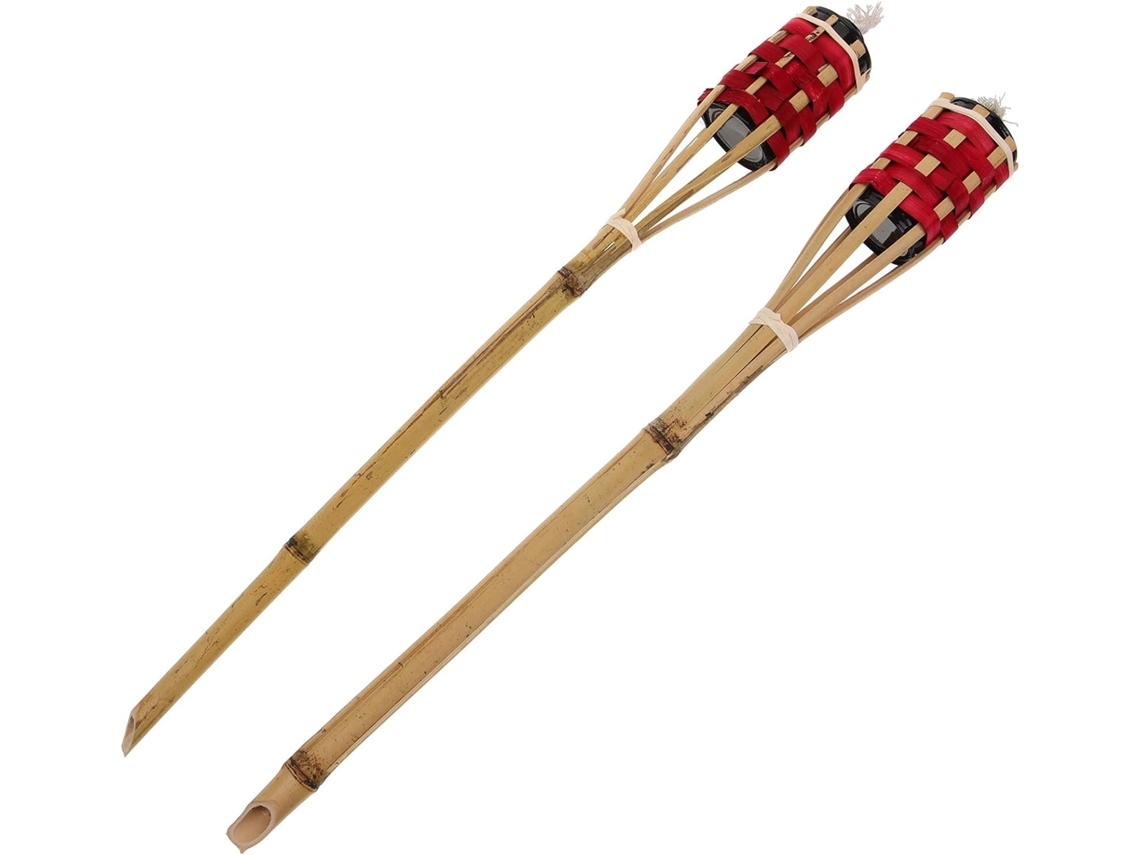 Conjunto de 2 Prateleiras de Jardim em Bambu, Vermelhas SFUSHOS