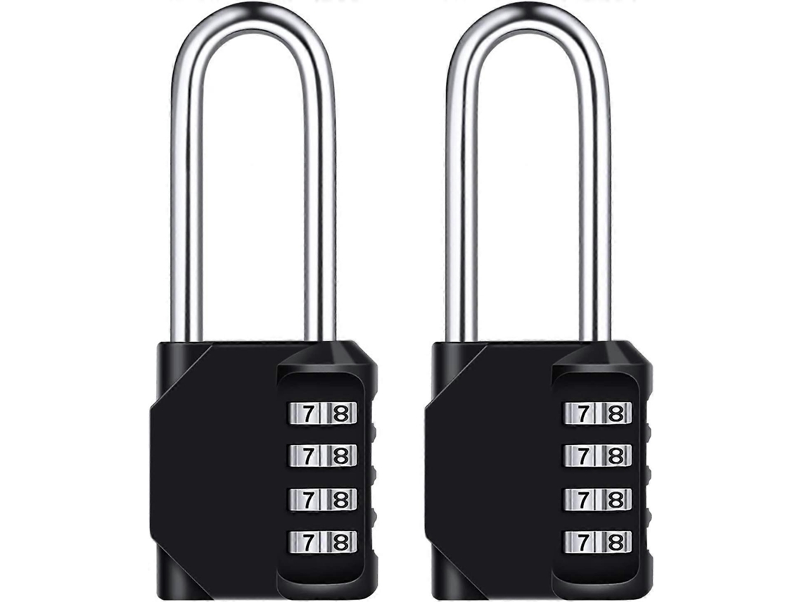 Candado de Combinación de 4 Dígitos, 6,7cm, 2 peças, antirrobo, zinc e aço inox | S/MARCA