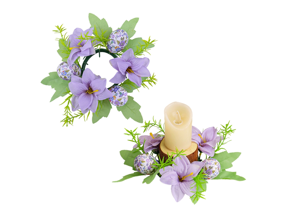 Laxiscreed Conjunto De 2 Castiçais De Ovos De Páscoa Com Flores Vivas Para Sala E Jantar