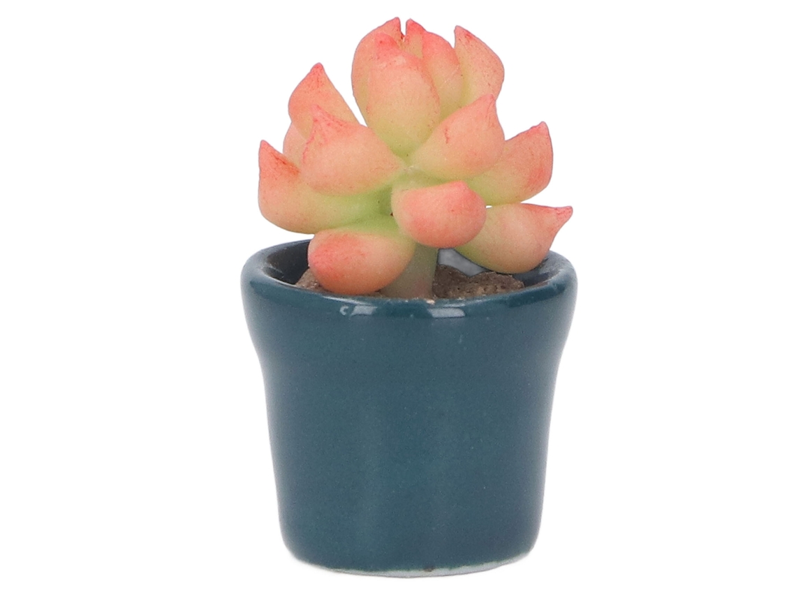 Ats miniatura de Suculenta em Argila em Escala 1:12, Vasinho Falso para Casa de Bonecas, Decoração de Planta Artificial