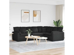 Vidaxl Sofá Modular Com Almofadas Tecido Preto