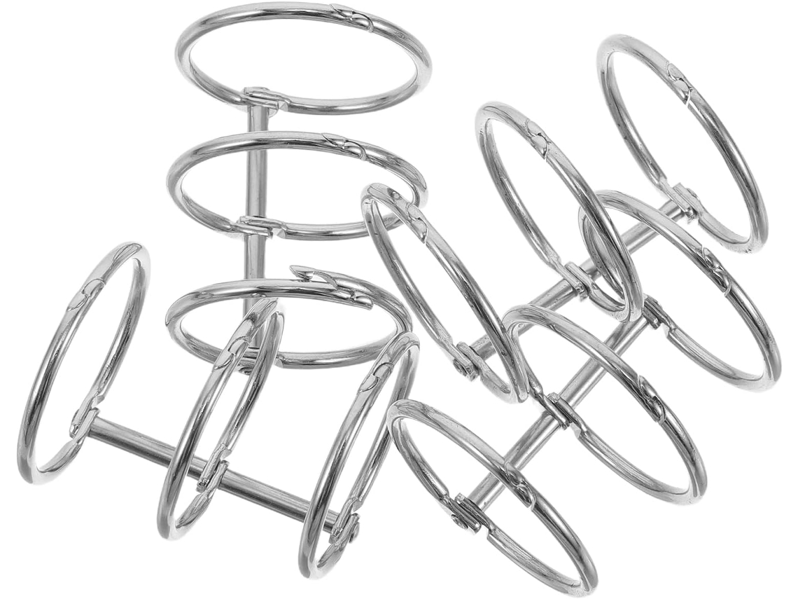 Conjunto De 4 Argolas Articuladas De Metal, 3 Polegadas De Diâmetro, Aço
