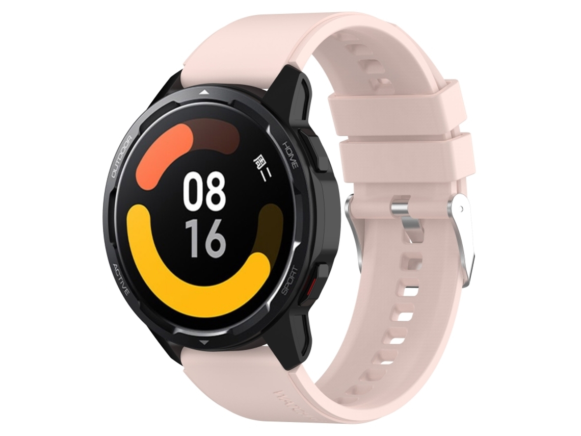 Bracelete para Samsung Galaxy XIAOMOYU em silicone com cabeça saliente e fivela prata (22mm) Rosa