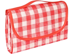 Manta De Piquenique Extra Grande Em Tartan Com Alça De Transporte, Dobrável E Portátil (200 200cm) (vermelha)