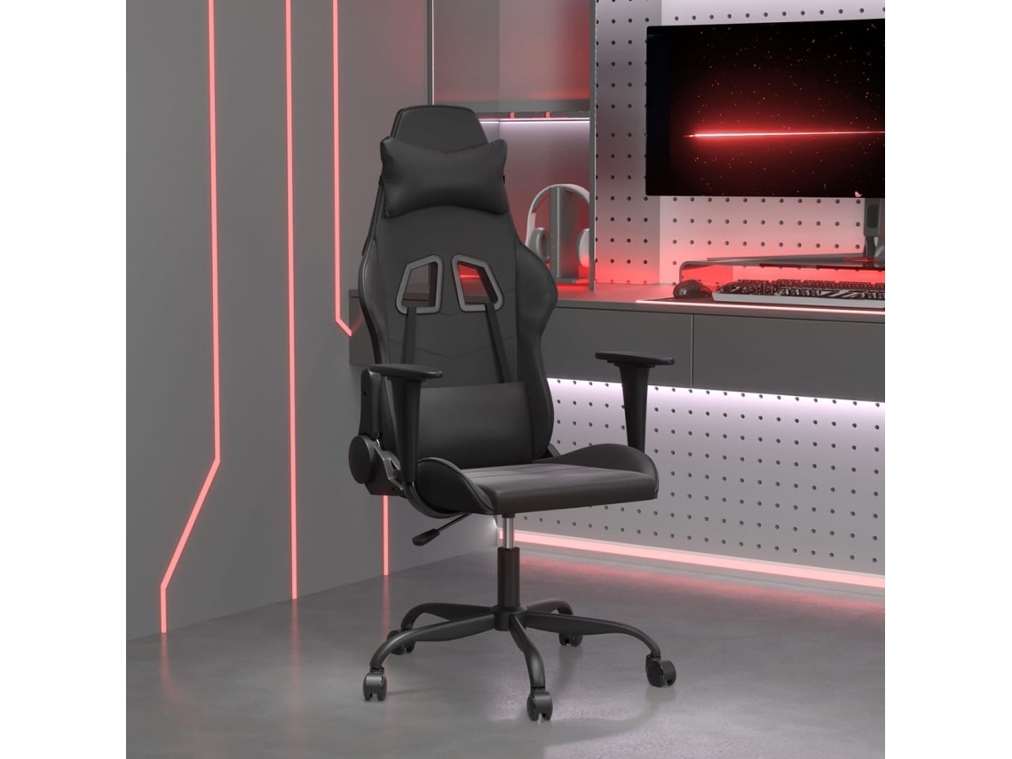 Vidaxl Cadeira De Gaming Couro Artificial Preto