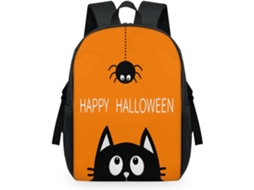 Mochila de Halloween com Gato Preto e Aranha para Crianças 32 5 X 15 X 44 9 Cm Tecido de Malha Impermeável e F