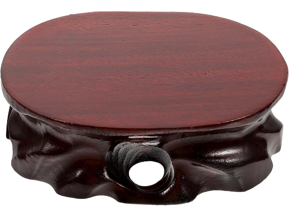 Base Decorativa De Madeira Angooily Para Vaso E Bule Chá, Suporte De Mesa Estável, Estilo Rústico Para Decoração De Casa