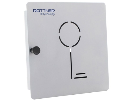 Cofre Rottner para 10 chaves, 10 ganchos, fechadura magnética, cinza