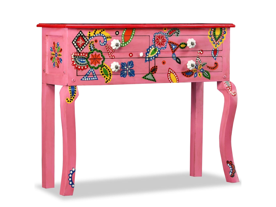 Console Table, Console Tables Vidaxl Cor-de-rosa Madeira (n/a)