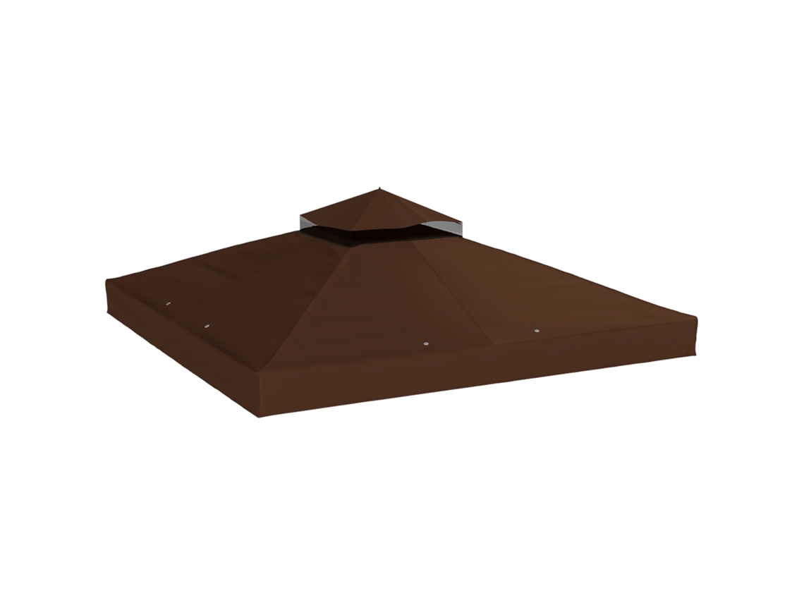 Cobertura de Jardim de Poliéster Cor Café com Dupla Camada, 3x3m, Proteção Upf30+ SINI TECH STORE