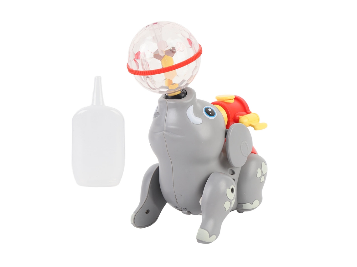 Brinquedo De Elefante Elétrico Com Luz E Música, Bola Giratória 360 Graus E Névoa, Brinquedo Para Crianças Cinza