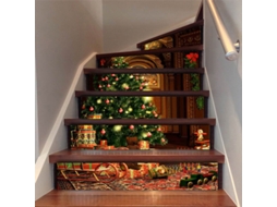 Outras Decorações De Natal, Adesivos Natalinos Criativos Para Escadas, Imitação De Árvore De Natal, Adesivos Decorativos Para Degr-aquaforge