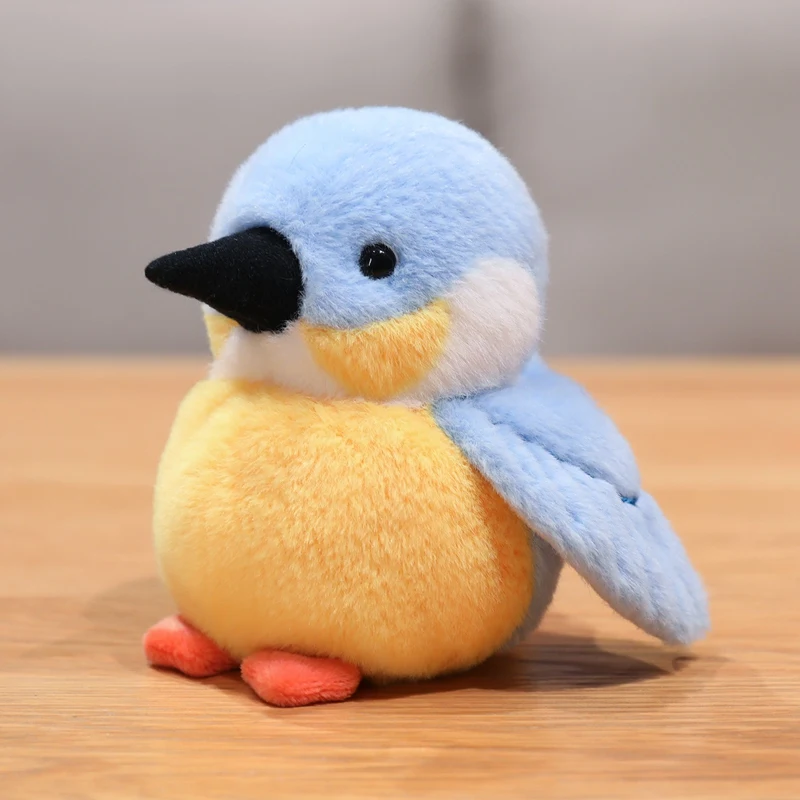 Brinquedo de Pelúcia Realista de Pássaro de 12cm Que Emite um Som Quando Agitado. MDUG (martim pescador 12cm)