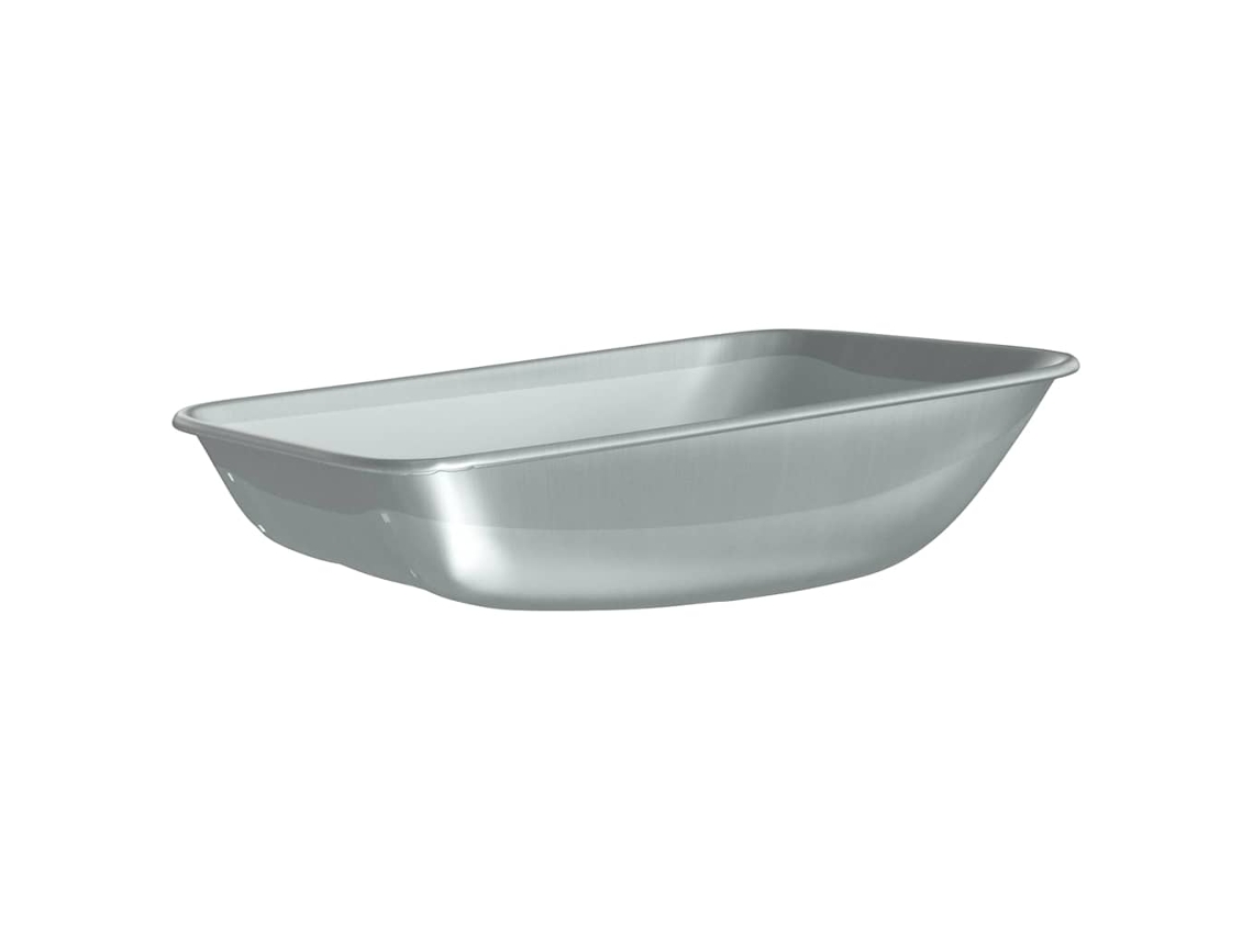 Conjunto 1 Bandeja De Carrinho De Mão Vidaxl Prateado Aço (80 X 60 X 25 Cm)