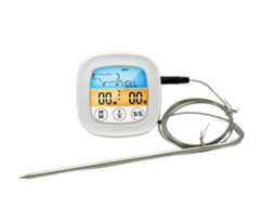 Termômetro Eletrônico para Grelha com Timer, Tela Sensível Ao Toque, Alimentos e Alarme de Carne. AQUAFORGE