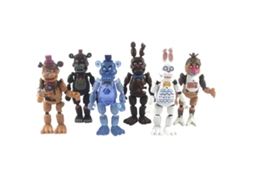 Pack 6 Figuras Ação Fnaf | 13-15,5 Cm | Pvc | Animatrónicos Luz Led | Articuladas | Five Nights At Freddy's | Loose